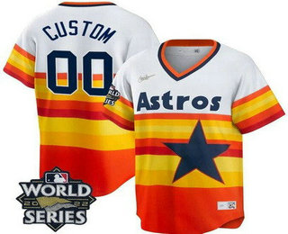 Men's Houston Astros Customized Orange 2022 World Series Cooperstown Cool Base Jersey