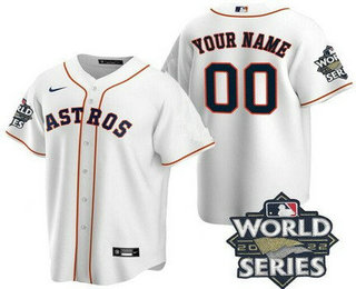 Men's Houston Astros Customized White 2022 World Series Cool Base Jersey