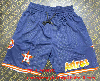 Men's Houston Astros Navy Blue 3 Pockets Stitched Shorts