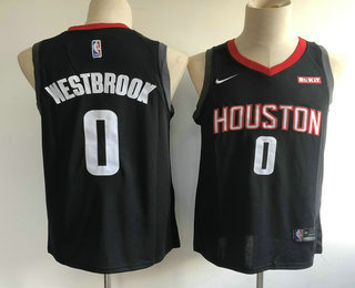 Men's Houston Rockets #0 Russell Westbrook New Black 2019 Nike Swingman Stitched NBA Jersey With The Sponsor Logo