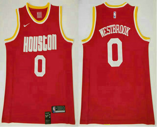 Men's Houston Rockets #0 Russell Westbrook New Red 2019 Nike Hardwood Classics Stitched NBA Jersey