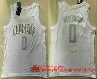 Men's Houston Rockets #0 Russell Westbrook White 2020 MVP Nike Swingman Stitched NBA Jersey