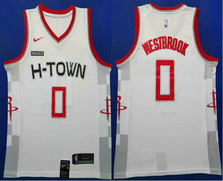 Men's Houston Rockets #0 Russell Westbrook White 2020 Nike City Edition Swingman Jersey