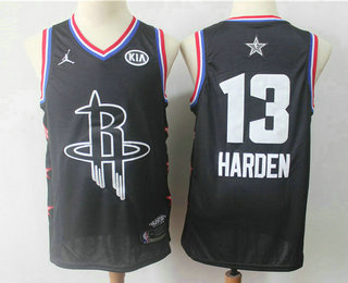 Men's Houston Rockets #13 James Harden Jordan Brand Black 2019 All-Star Game Swingman Jersey With The Sponsor Logo