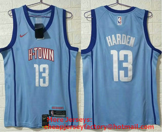 Men's Houston Rockets #13 James Harden NEW Blue 2021 City Edition NBA Swingman Jersey
