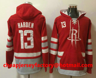 Men's Houston Rockets #13 James Harden NEW Red Pocket Stitched NBA Pullover Hoodie