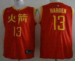 Men's Houston Rockets #13 James Harden New Red 2019 City Edition NBA Swingman Jersey
