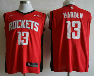 Men's Houston Rockets #13 James Harden New Red 2019 Nike Swingman Stitched NBA Jersey With The Sponsor Logo