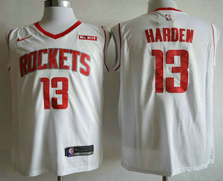 Men's Houston Rockets #13 James Harden New White 2019 Nike Swingman Stitched NBA Jersey With The Sponsor Logo