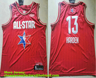 Men's Houston Rockets #13 James Harden Red Jordan Brand 2020 All-Star Game Swingman Stitched NBA Jersey