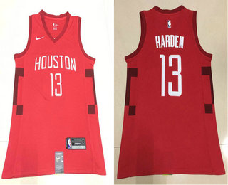 Men's Houston Rockets #13 James Harden Red Nike Swingman 2018 playoffs Earned Edition Stitched Jersey