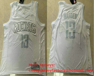 Men's Houston Rockets #13 James Harden White 2020 MVP Nike Swingman Stitched NBA Jersey