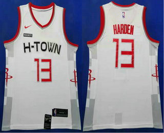 Men's Houston Rockets #13 James Harden White 2020 Nike City Edition Swingman Jersey