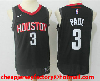 Men's Houston Rockets #3 Chris Paul New Black 2017-2018 Nike Authentic Stitched NBA Jersey