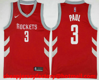 Men's Houston Rockets #3 Chris Paul Red 2017-2018 Nike Icon Edition Swingman Jersey