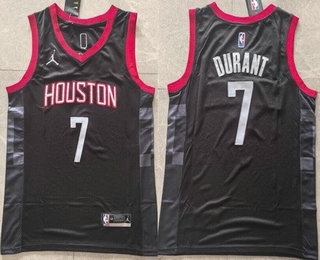 Men's Houston Rockets #7 Kevin Durant Black Statement Swingman Jersey