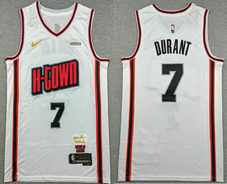 Men's Houston Rockets #7 evin Durant White 2024 City Sponsor Swingman Jersey