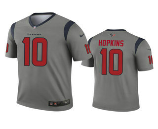 Men's Houston Texans #10 DeAndre Hopkins Gray Inverted Legend Jersey