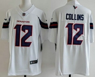 Men's Houston Texans #12 Nico Collins Limited White Vapor Jersey