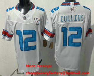 Men's Houston Texans #12 Nico Collins White 2026 FUSE Rivalries Collection Limited Stitched Jersey