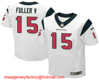 Men's Houston Texans #15 Will Fuller V White Road Stitched NFL Nike Elite Jersey