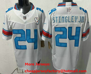 Men's Houston Texans #24 Derek Stingley Jr White 2026 FUSE Rivalries Collection Limited Stitched Jersey