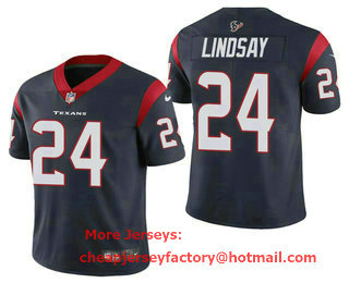 Men's Houston Texans #24 Phillip Lindsay Navy Blue 2021 Vapor Untouchable Stitched NFL Nike Limited Jersey
