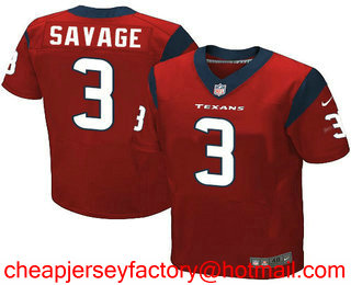 Men's Houston Texans #3 Tom Savage Red Alternate Stitched NFL Nike Elite Jersey