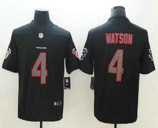 Men's Houston Texans #4 Deshaun Watson Black 2018 Fashion Impact Black Color Rush Stitched NFL Nike Limited Jersey