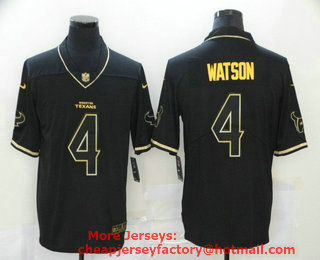 Men's Houston Texans #4 Deshaun Watson Black 2020 Salute To Service Stitched NFL Nike Limited Jersey