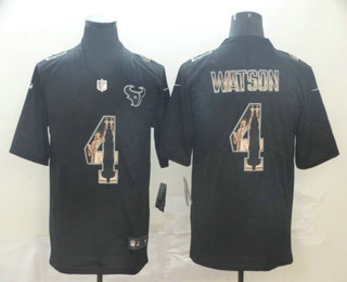 Men's Houston Texans #4 Deshaun Watson Black Statue Of Liberty Stitched NFL Nike Limited Jersey