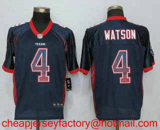 Men's Houston Texans #4 Deshaun Watson Blue Drift Stitched NFL Nike Fashion Jersey