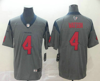 Men's Houston Texans #4 Deshaun Watson Gray 2019 Inverted Legend Stitched NFL Nike Limited Jersey