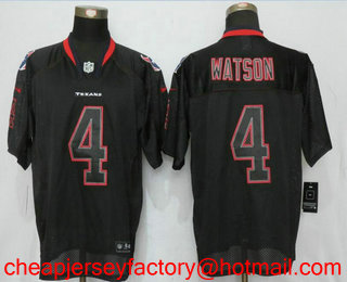 Men's Houston Texans #4 Deshaun Watson Lights Out Black Stitched NFL Nike Elite Jersey