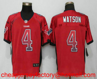 Men's Houston Texans #4 Deshaun Watson Red Drift Stitched NFL Nike Fashion Jersey