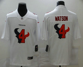 Men's Houston Texans #4 Deshaun Watson White 2020 Shadow Logo Vapor Untouchable Stitched NFL Nike Limited Jersey
