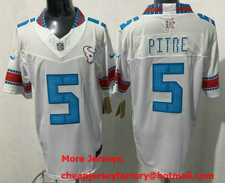 Men's Houston Texans #5 Jalen Pitre White 2026 FUSE Rivalries Collection Limited Stitched Jersey