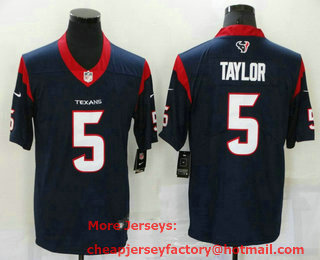 Men's Houston Texans #5 Tyrod Taylor Navy Blue 2021 Vapor Untouchable Stitched NFL Nike Limited Jersey