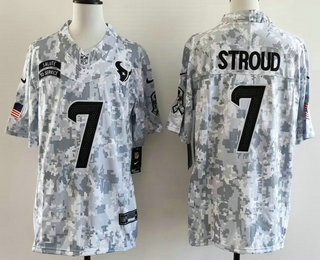 Men's Houston Texans #7 CJ Stroud Limited Arctic Camo 2024 Salute to Service Jersey