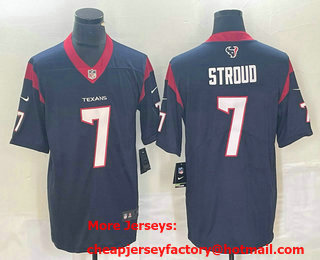 Men's Houston Texans #7 CJ Stroud Navy Blue 2022 Vapor Untouchable Stitched Nike Limited Jersey
