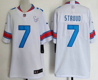 Men's Houston Texans #7 CJ Stroud White 2026 Vapor Rivalries Collection Limited Stitched Jersey