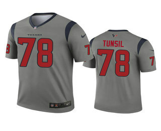 Men's Houston Texans #78 Laremy Tunsil Gray Inverted Legend Jersey
