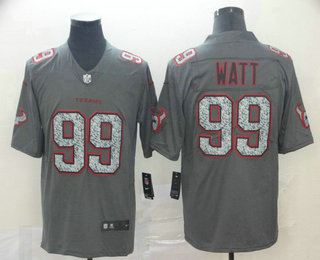 Men's Houston Texans #99 J.J. Watt Gray Fashion Static 2019 Vapor Untouchable Stitched NFL Nike Limited Jersey
