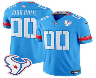Men's Houston Texans Active Player Custom Blue 2026 FUSE Rivalries Collection Limited Stitched Jersey