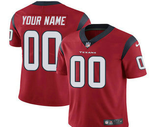 Men's Houston Texans Custom Vapor Untouchable Red Alternate NFL Nike Limited Jersey
