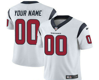 Men's Houston Texans Custom Vapor Untouchable White Road NFL Nike Limited Jersey