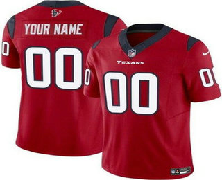 Men's Houston Texans Customized Limited Red FUSE Vapor Jersey
