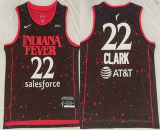 Men's Indiana Fever #22 Caitlin Clark Black Red Sponsor AT T Swingman Jersey