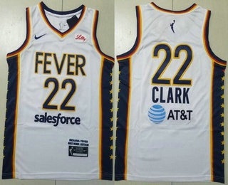 Men's Indiana Fever #22 Caitlin Clark White Sponsor Swingman Jersey