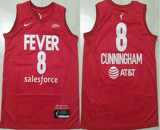 Men's Indiana Fever #8 Sophie Cunningham Red Sponsor Swingman Jersey